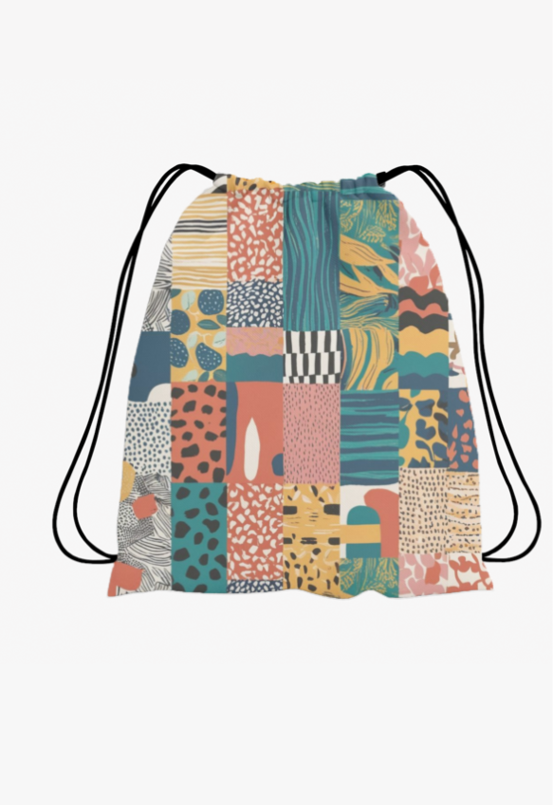 Drawstring Bag - Vibrant Abstract Design